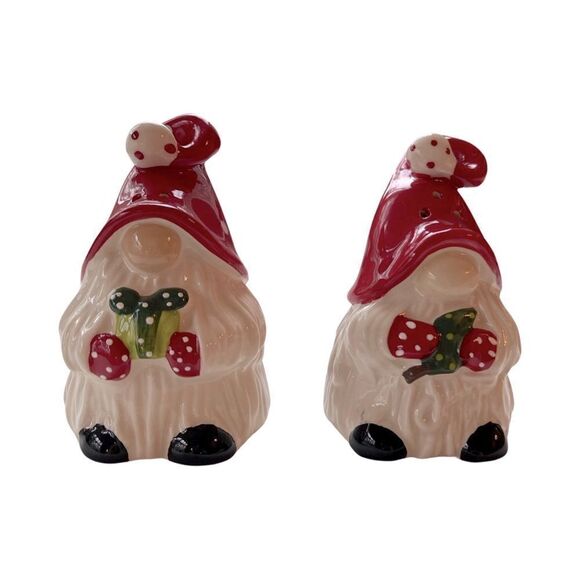 Blue Sky Holiday Christmas Gnomes Salt & Pepper Set New in Box - Picture 1 of 12